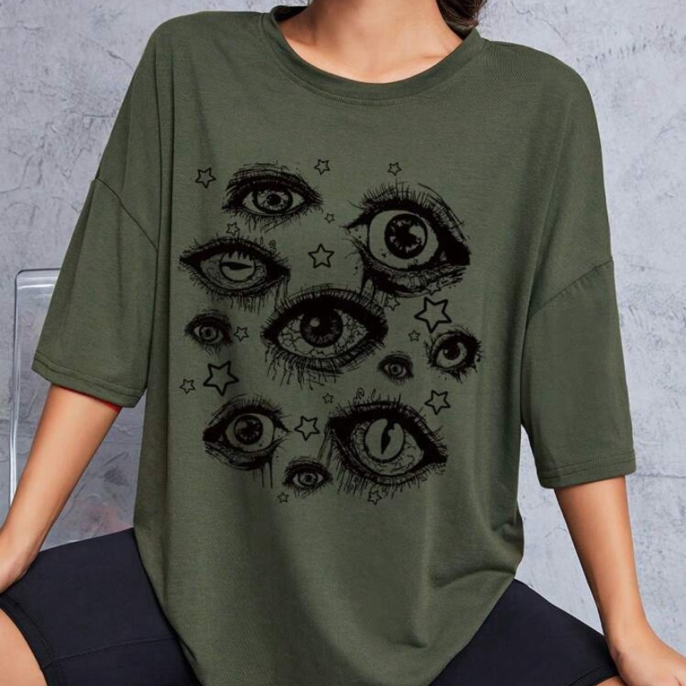 Shein t shirt size small color, dark green